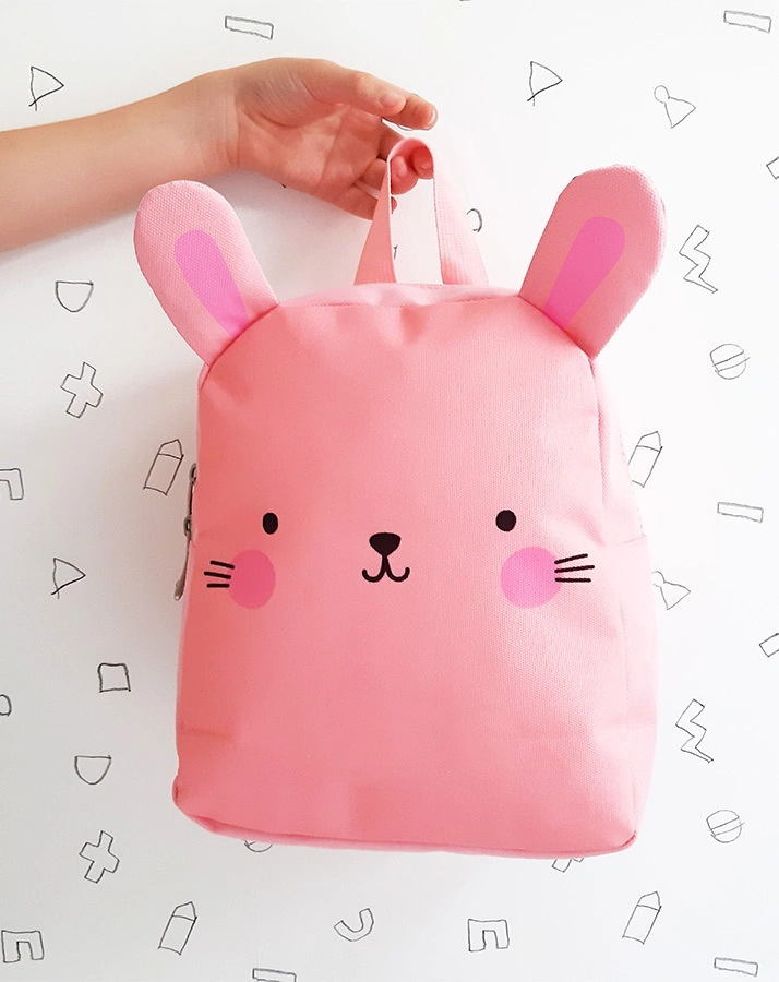 Kinderrucksack LITTLE BACKPACK – BUNNY (21x27x10) in rosa