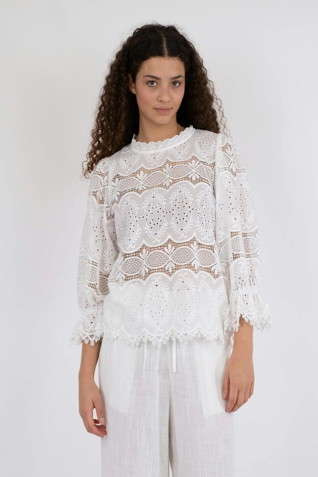 Neo Noir Adela Big Embroidery Blouse