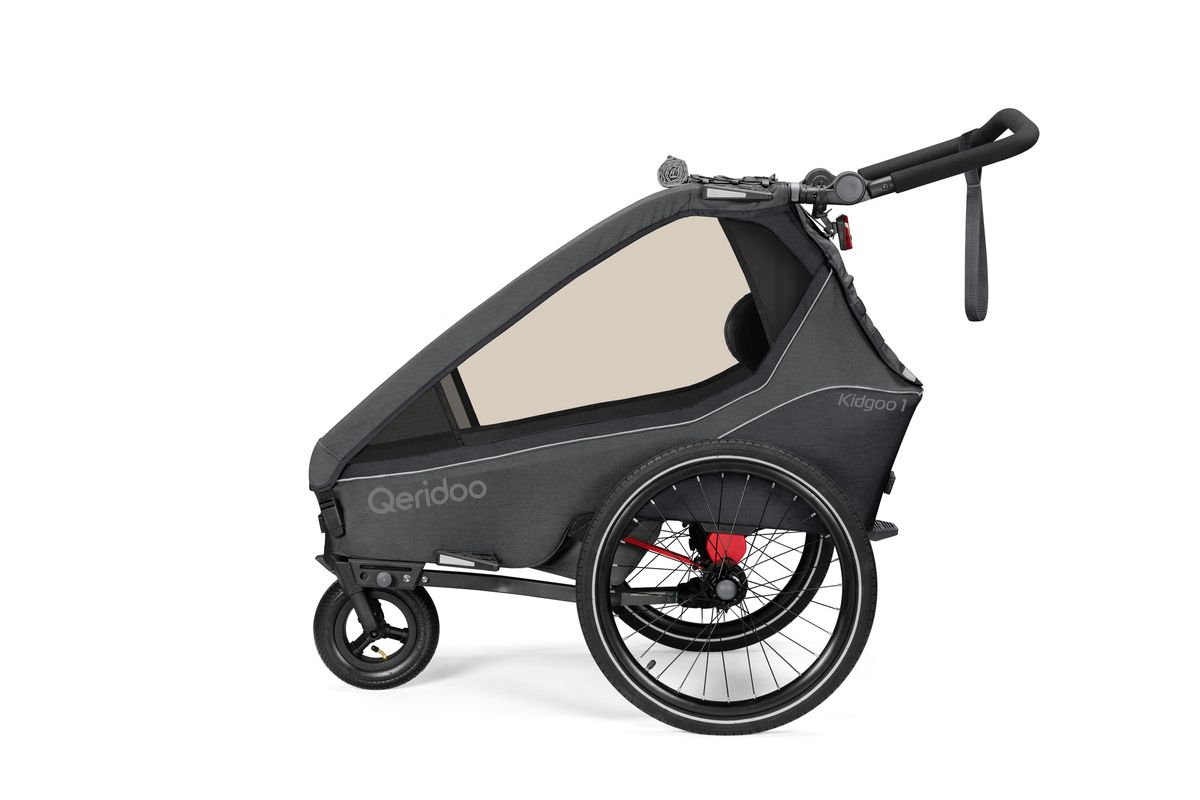 Qeridoo Fahrradanhänger Kidgoo 1 Steel Grey