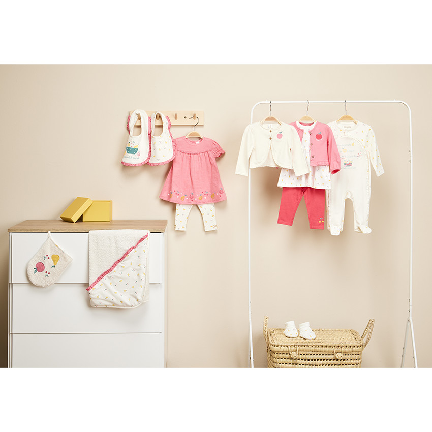 Ensemble 3 pièces en jersey gilet + tunique + legging pour bébé fille