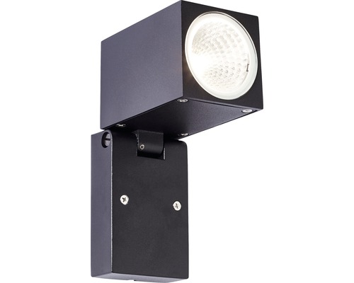Draaibare LED-buitenwandlamp, 8W, 600 lm, 3000 K, zwart