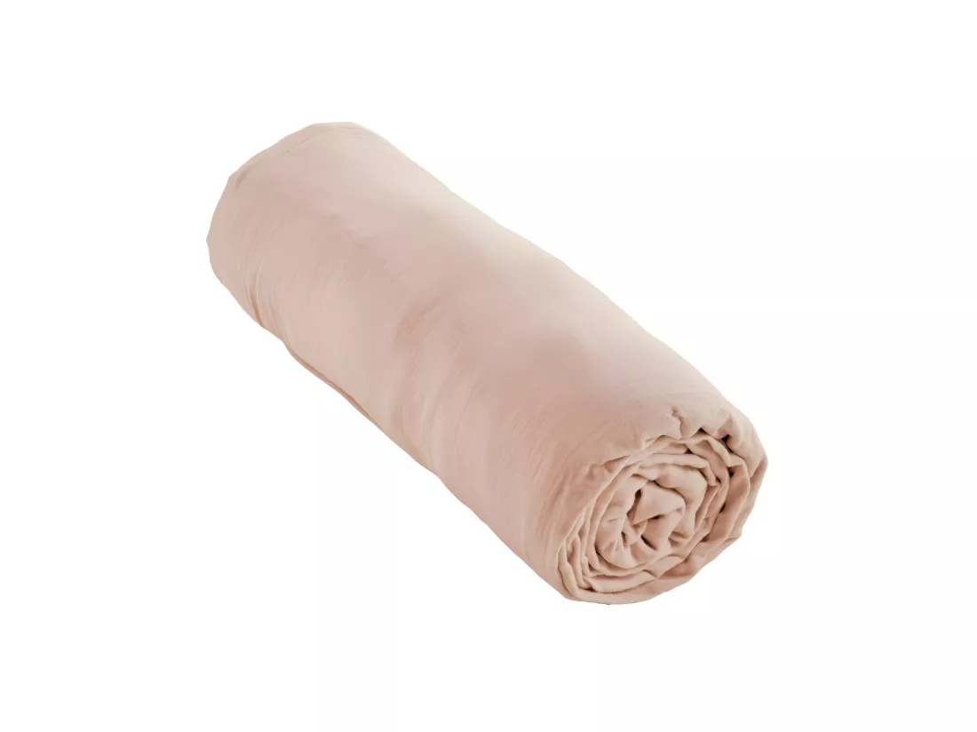 Drap plat 240 x 300 cm en double gaze de coton rose - PEPA