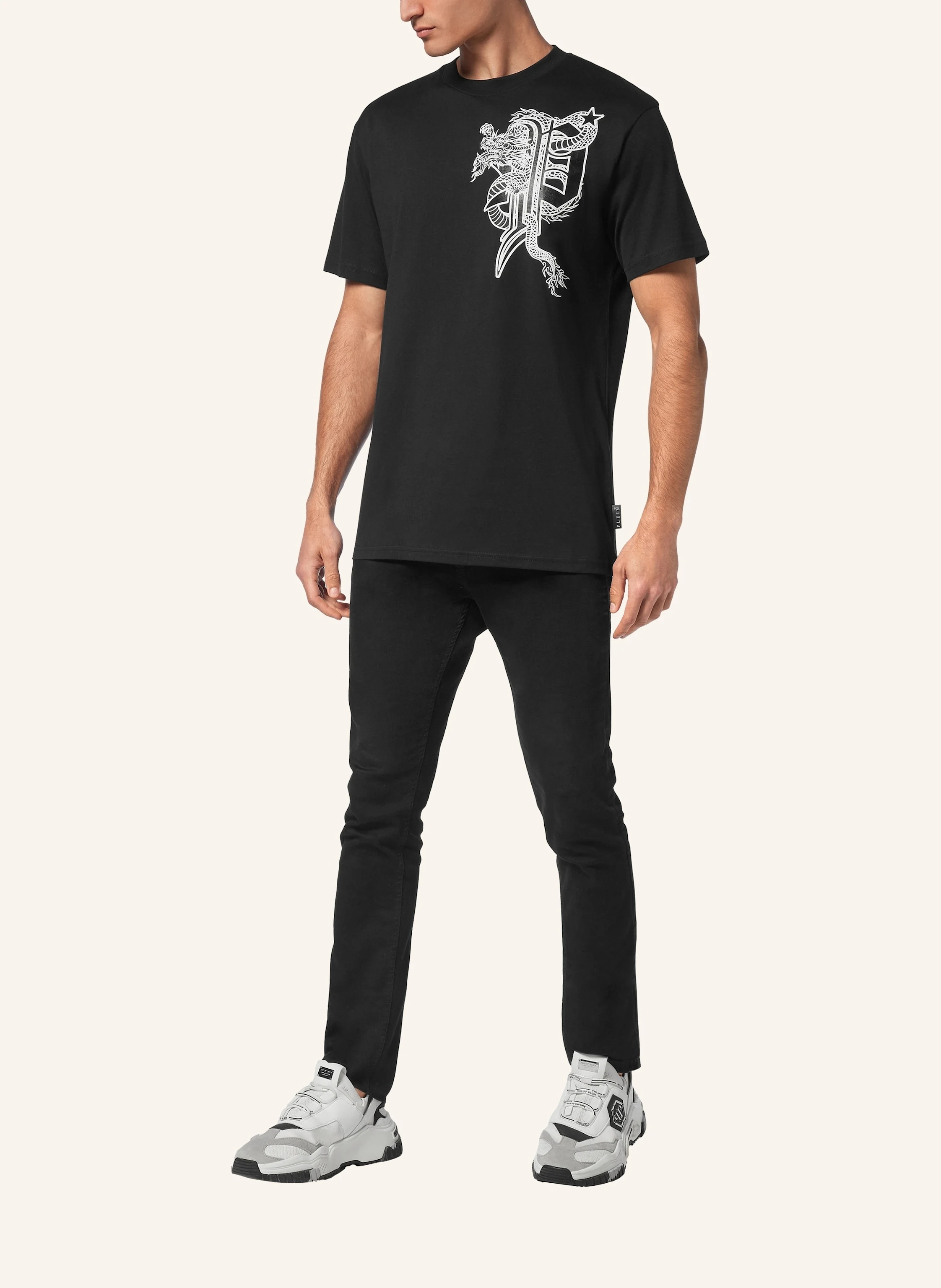 PHILIPP PLEIN T-Shirt mit Schmucksteinen DRAGON