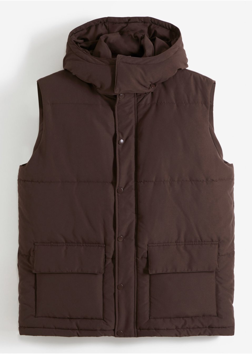 Veste sans manches matelassée avec capuche amovible en polyester recyclé