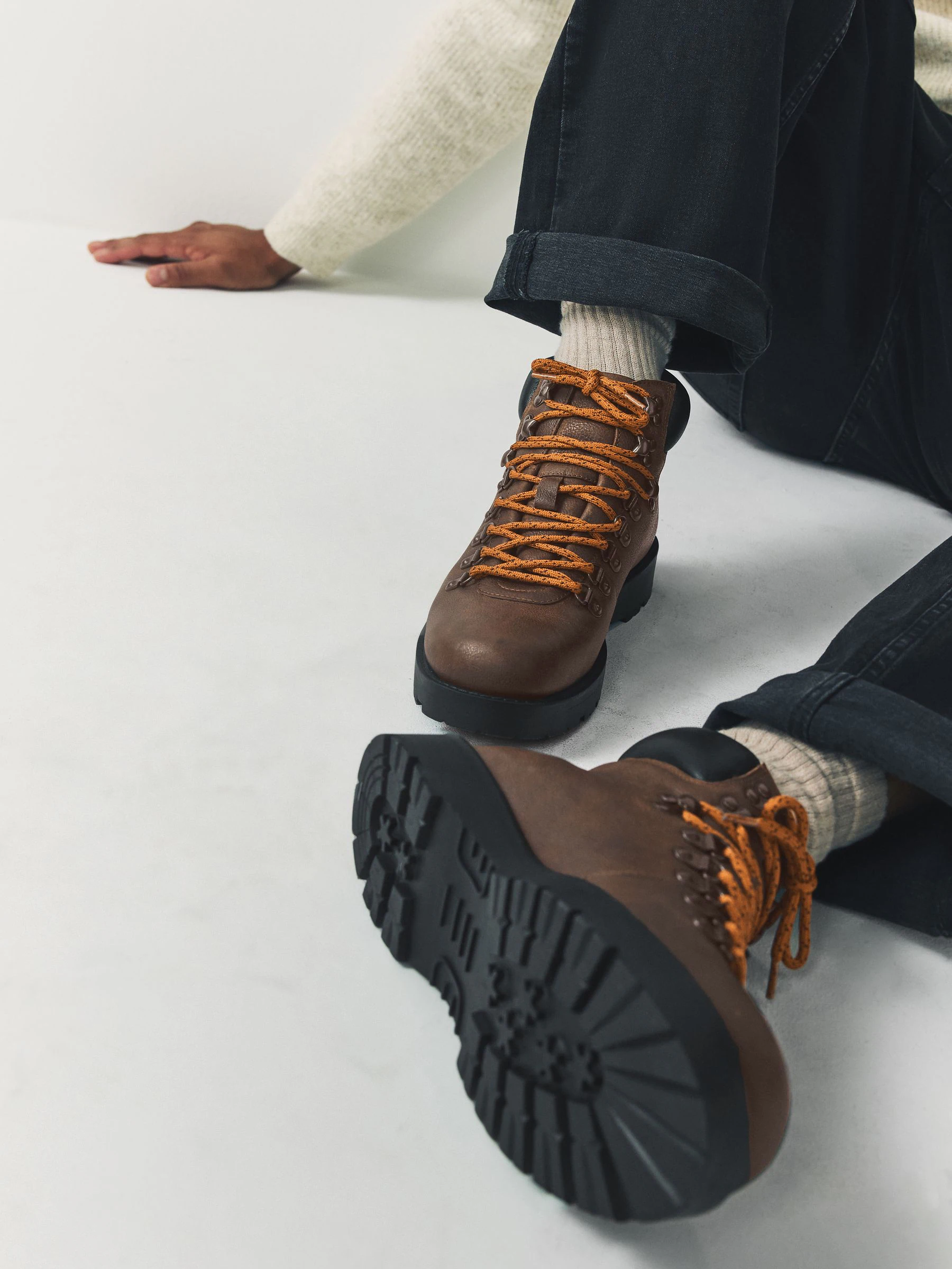 Bruin - Leren wandelschoenen