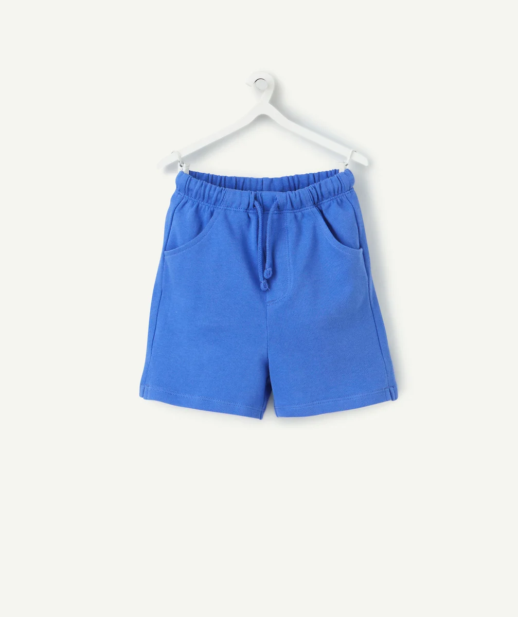 bermuda bébé garçon en coton biologique bleu électrique