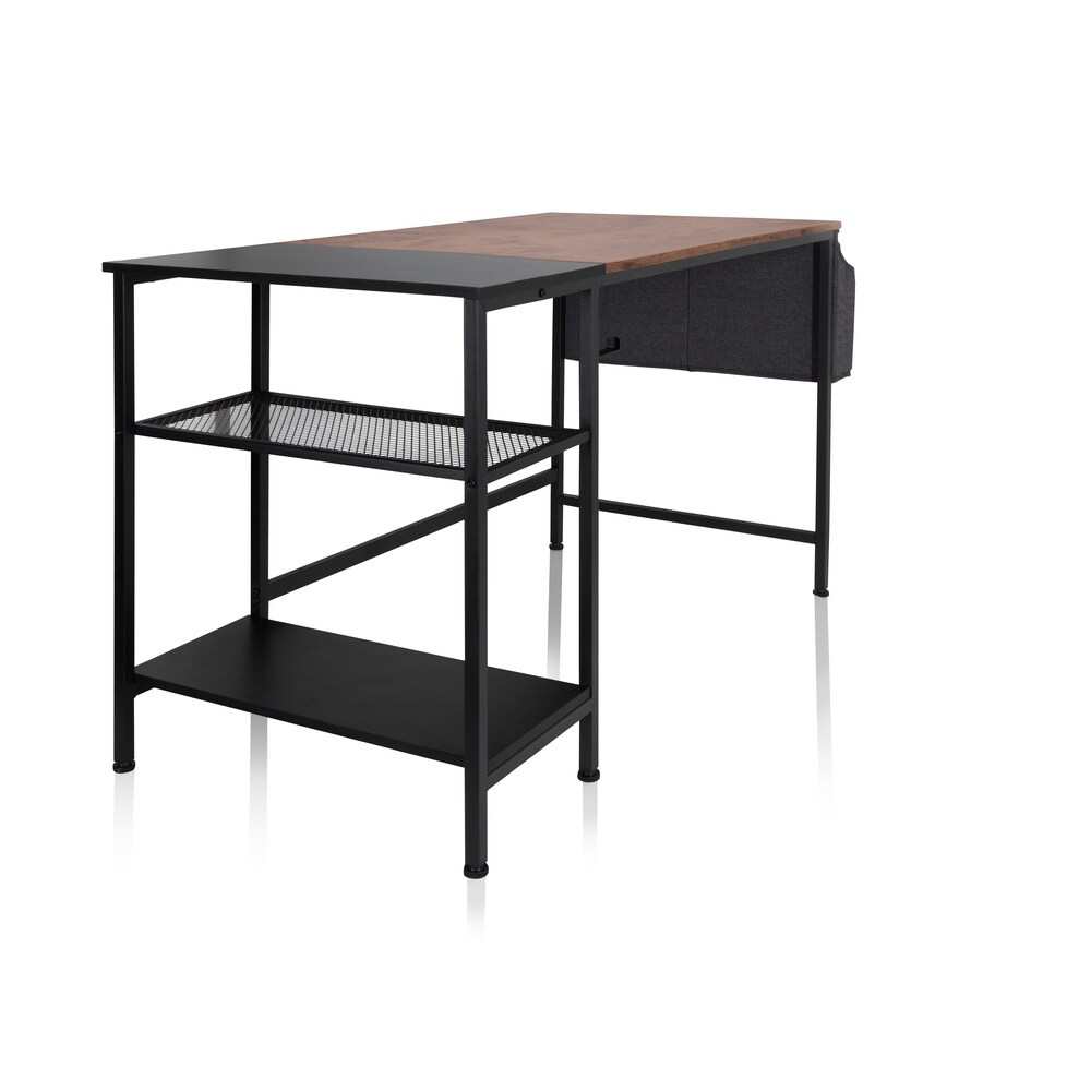 Schreibtisch WORKSPACE H I Melaminharzbeschichtete Spanplatte, Gestell pulverbeschichteter Stahl hjh OFFICE