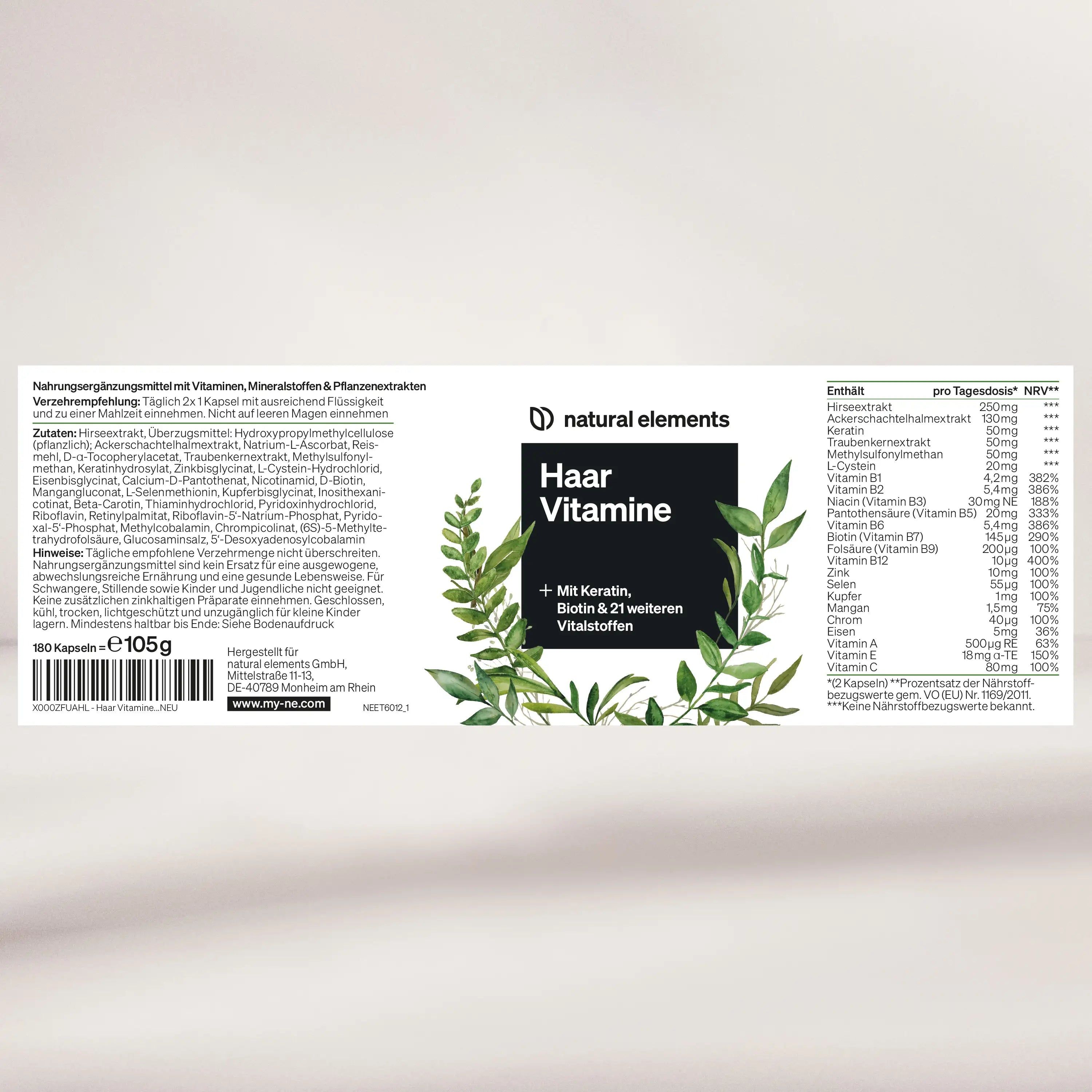natural elements Haar Vitamine