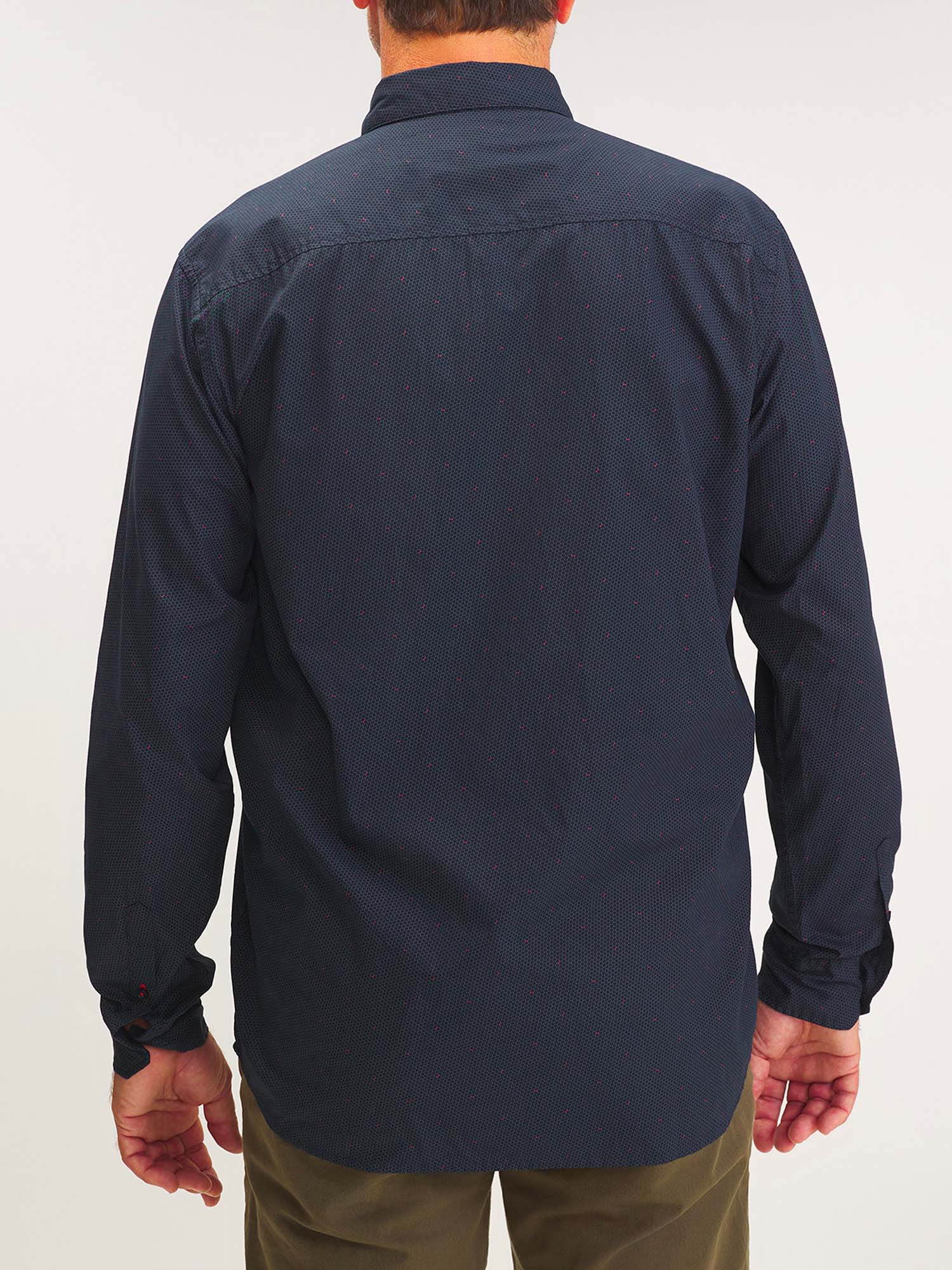 Chemise Homme Micro Motif Coton Noir
