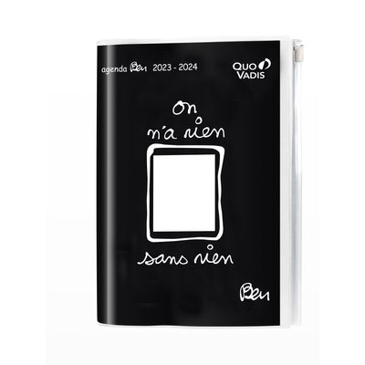 Agenda Ben - 1 jour par page - poche Zip - 12 x 17 cm - on a rien sans rien - Quo Vadis
