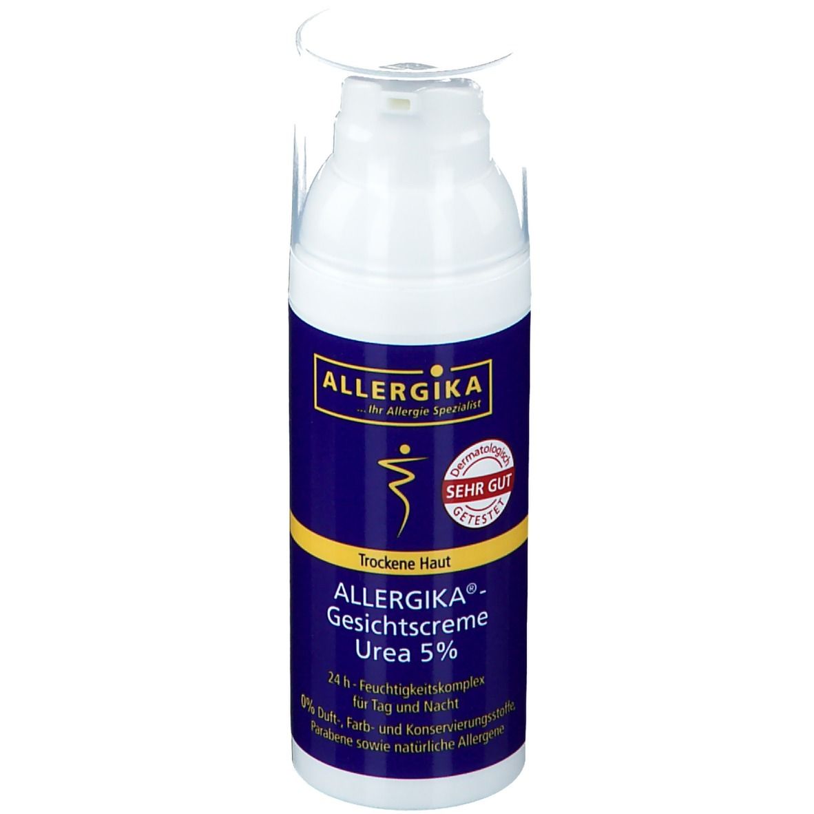 ALLERGIKA® Gesichtscreme Urea 5% - 24h-Feuchtigkeitspflege: Intensiv hydratisierende tägliche Pflege bei trockener, spannender und schuppiger Gesichtshaut für Tag und Nacht