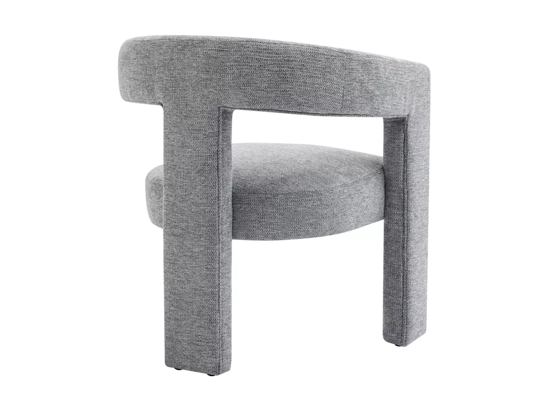 Fauteuil en tissu texturé gris FAVINA