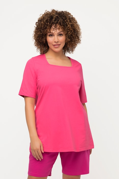 T-Shirt, A-Linie, Carree-Ausschnitt, Halbarm