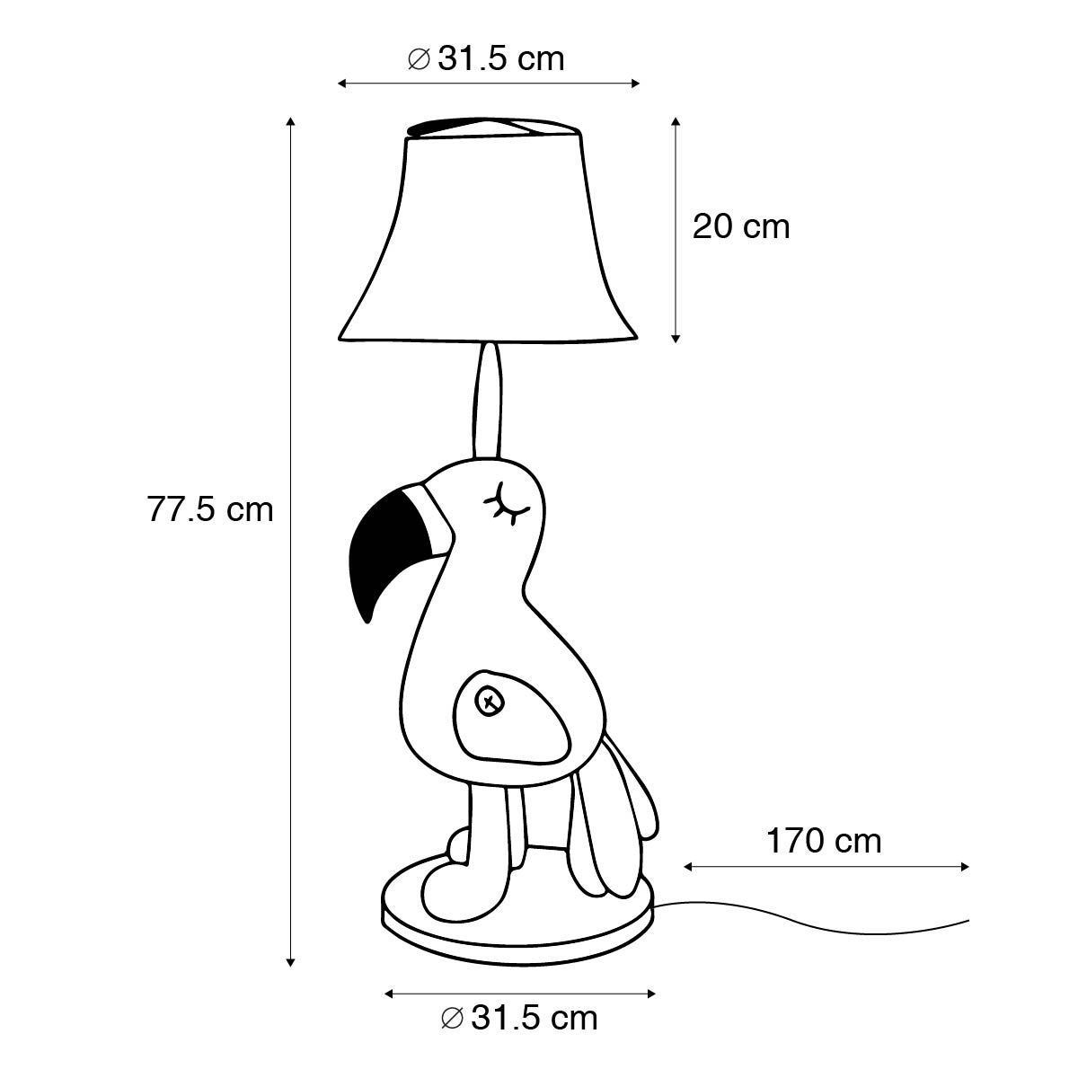 Kinder tafellamp flamingo roze - Mingo