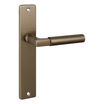 Karwei deurkruk set Stefano recht blind schild messing antiek aluminium