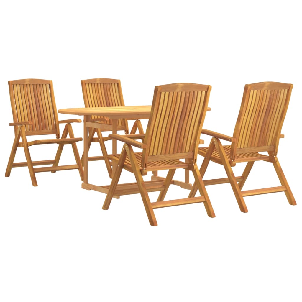 Ensemble à dîner de jardin 5 pcs bois de teck massif