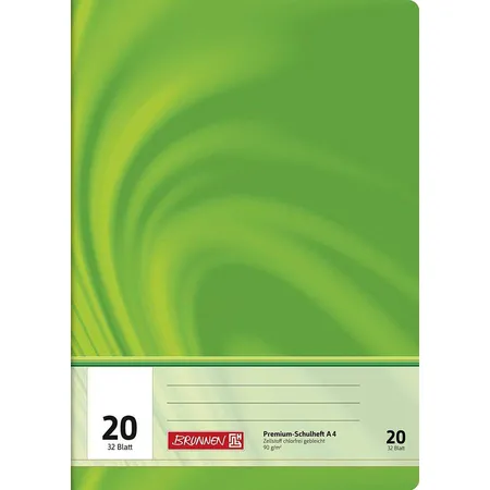 BRUNNEN Schulheft A4 Vivendi (32 Blatt, blanko, mit Linienblatt, Lineatur 20)