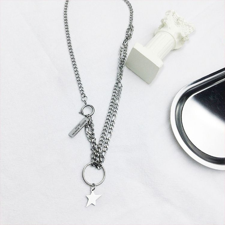 Malikasa - Star Tag Hanger Ketting van Roestvrij Staal