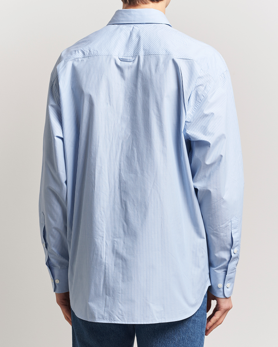 Filippa K Striped Cotton Poplin Shirt Light Blue/White