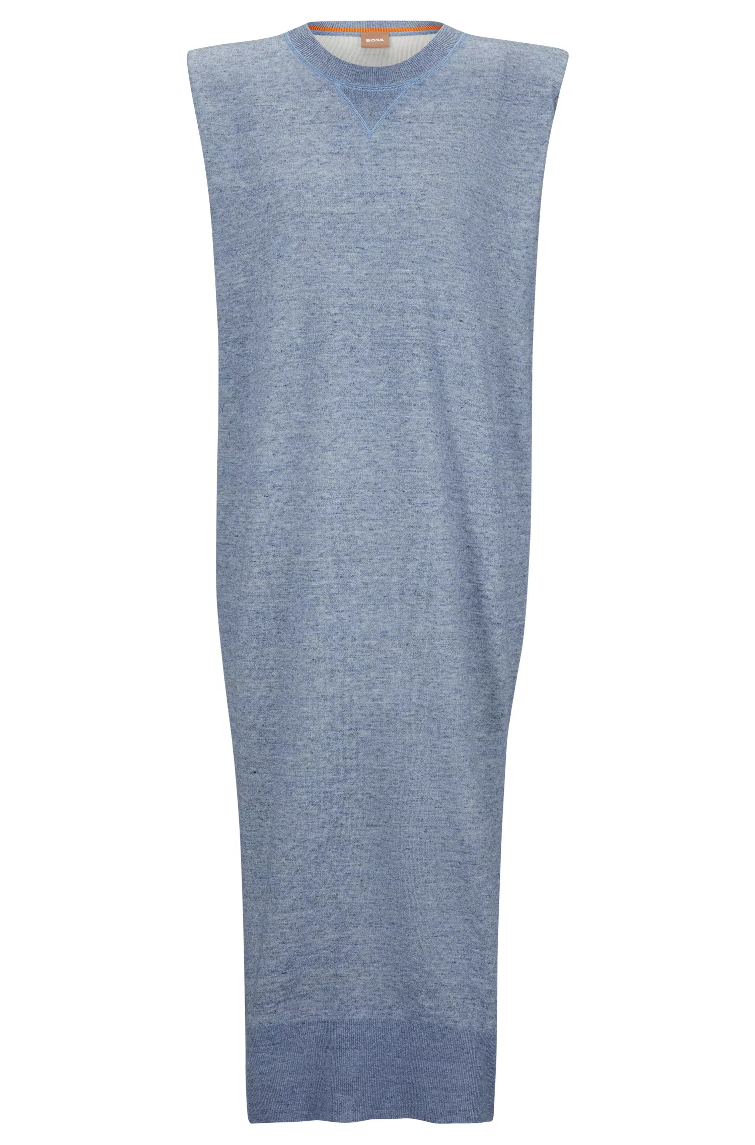 Vestido preto sem mangas estilo moletom em tecido mesclado da BOSS.
