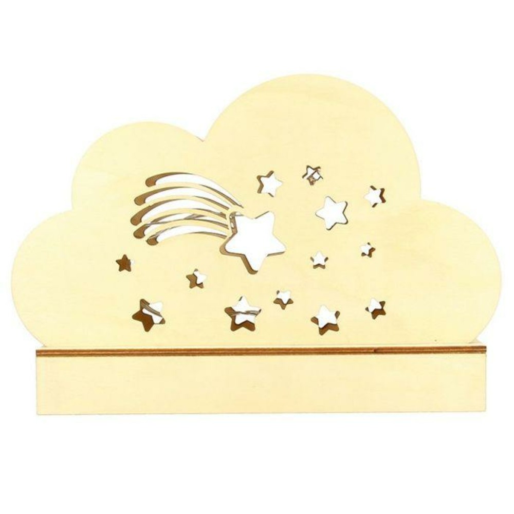 Lampe nuage en bois à décorer 25 x 13,7 cm