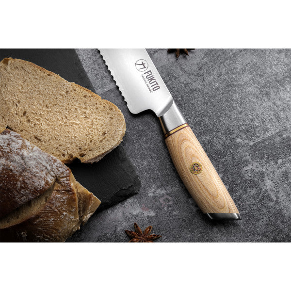 Couteau Fukito Pakka San Mai modèle Pain 21cm Fukito