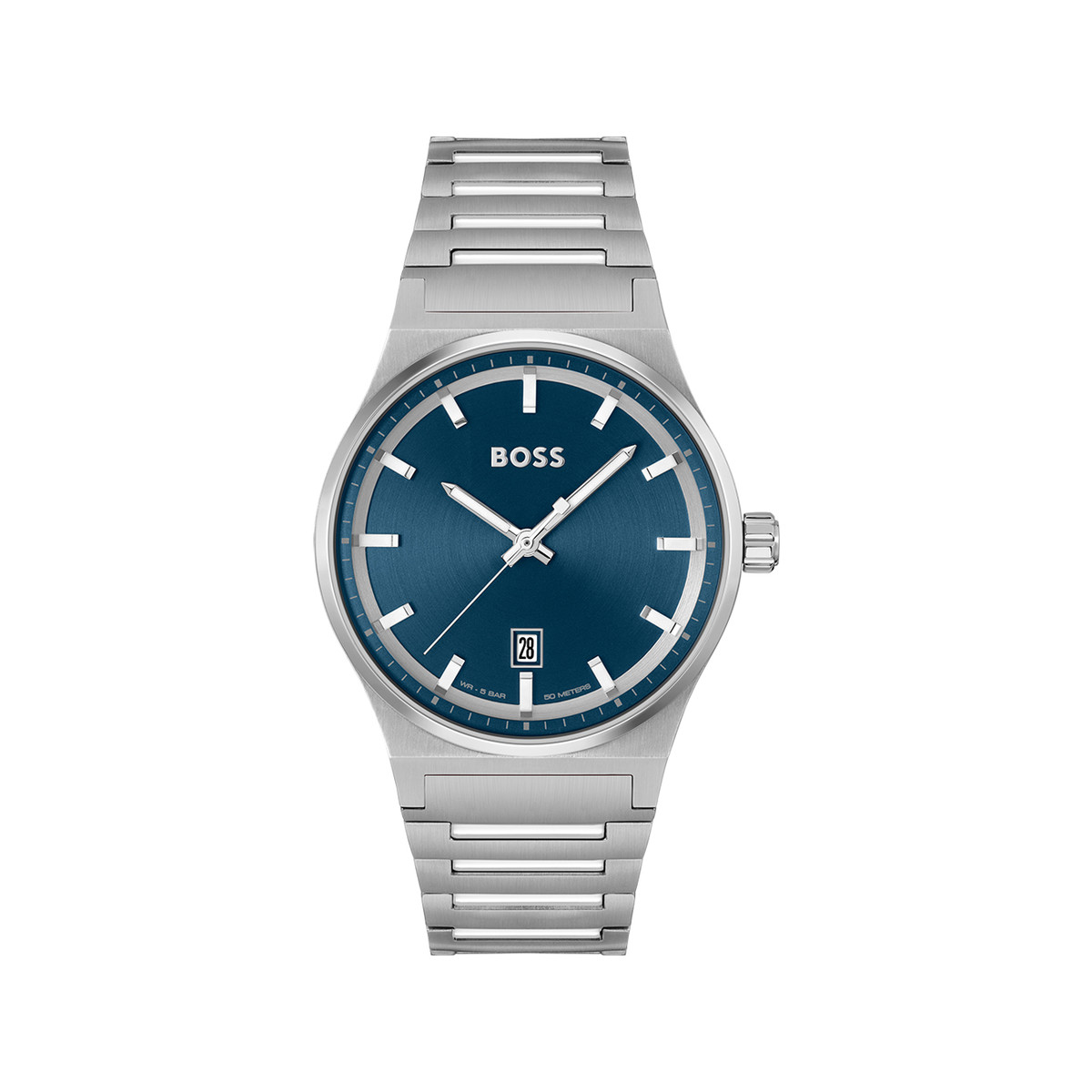 Montre BOSS sport lux homme bracelet acier argent