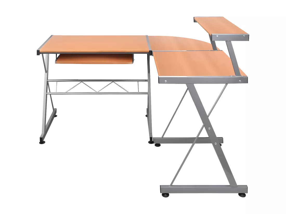 Bureau d'ordinateur d'angle Marron 132x112x99cm Bois ingénierie