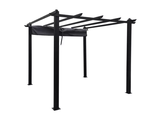 Tonnelle autoportante 3x3m, structure alu toile grise REGIA