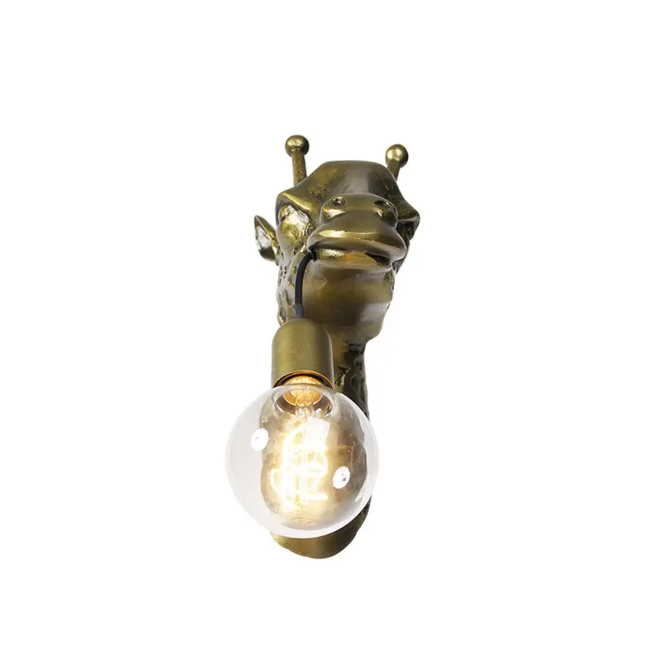 Qazqa wandlampen wl-animal goudkleurig e27