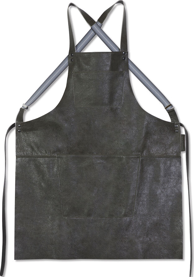 DutchDeluxes Læderforklæde Suspender Serie Apron Vintage Grey Grå
