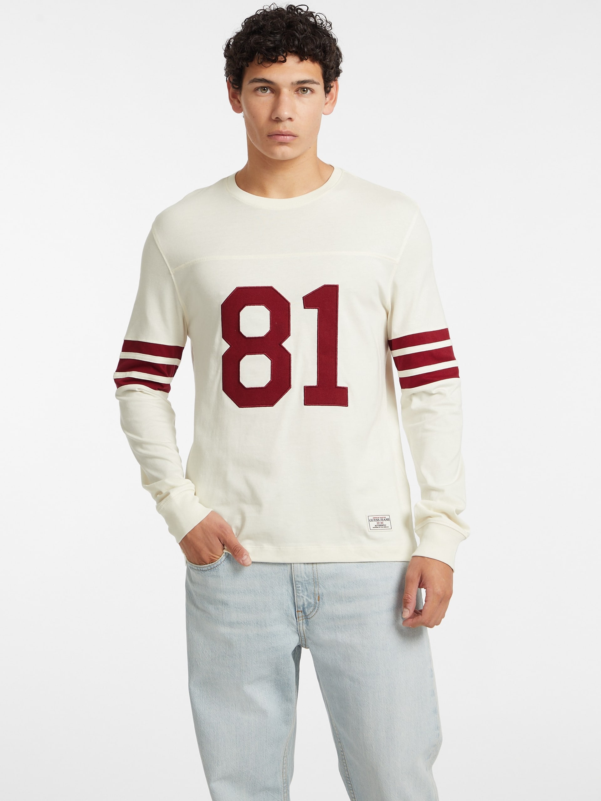 Camiseta de manga comprida listrada número 81