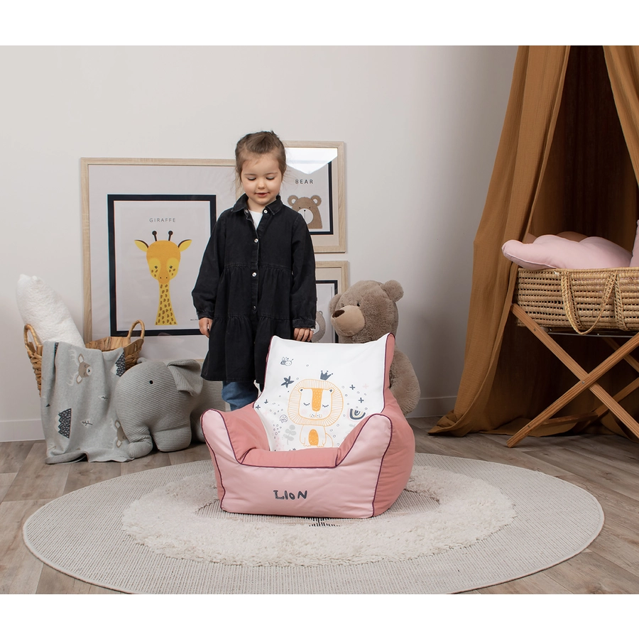 knorr toys® Kindersitzsack - Löwe Leo rose