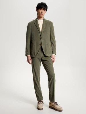Blazer de veludo cotelê tingido em peça, corte slim.