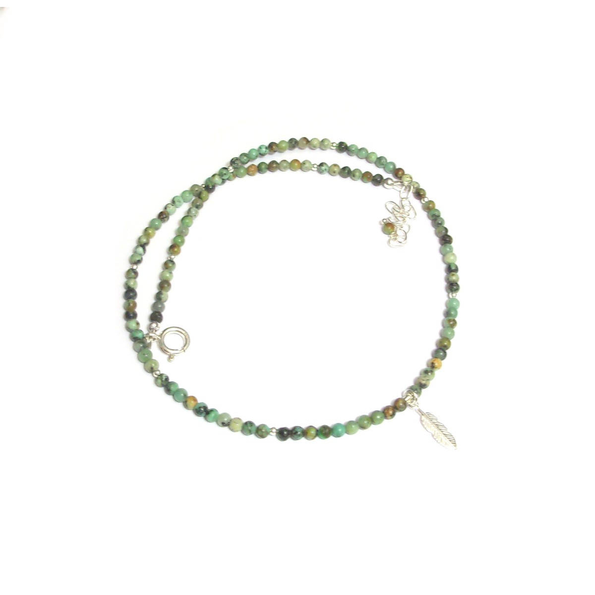 Collier Turquoise Verte - Plume