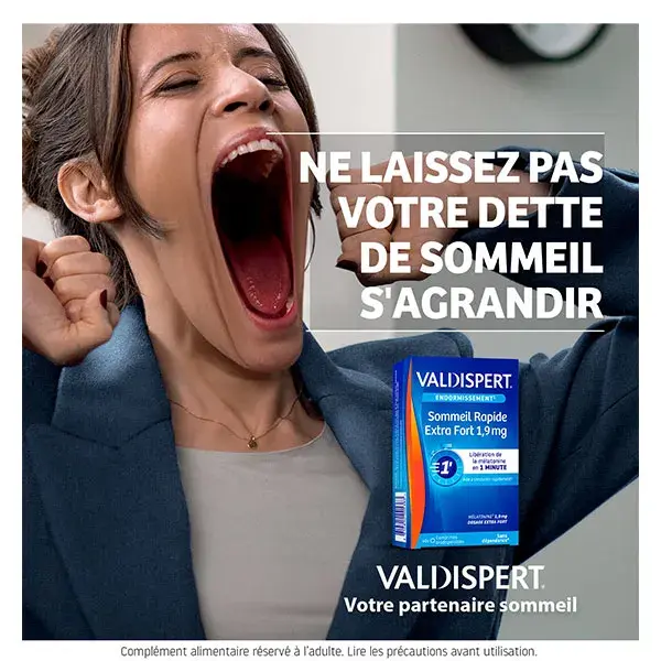 Valdispert Sommeil Rapide Extra Fort 1.9mg Mélatonine Lot de 2 x 40 comprimés