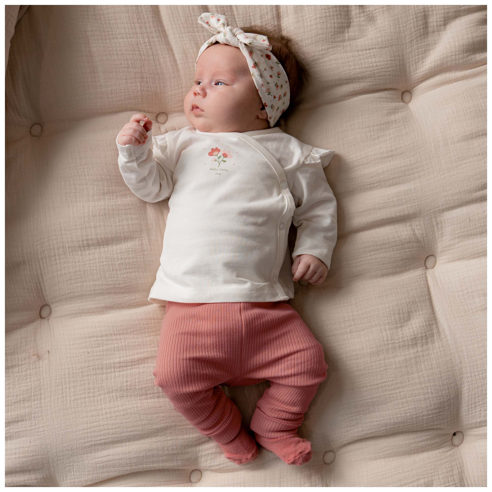 Prénatal newborn overslagshirt lange mouwen printopdruk wit