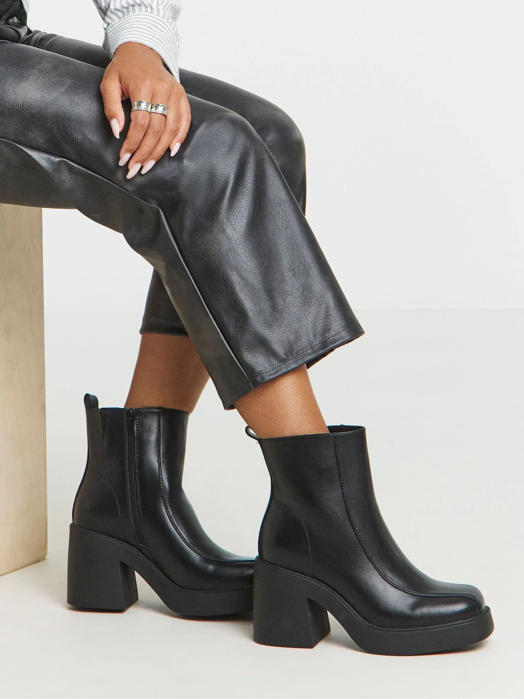 Simply Be Platform Square Toe Ankle Boots