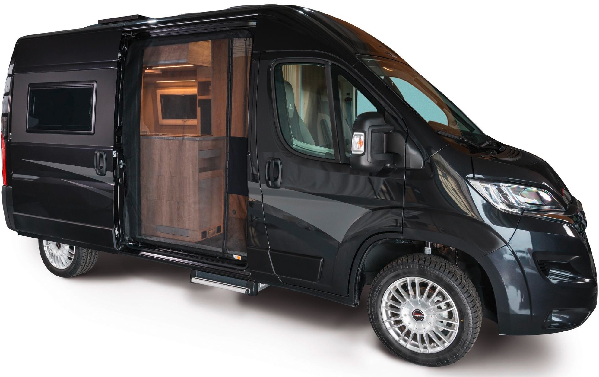 Mayr Van Schiebetürenmoskitonetz mit Magnetreißverschluss geeignet für Fahrzeughöhe H2/H3 von Citroën/Fiat/Opel/Peugeot/Toyota mit Maschenweite Fine-mesh für Beifahrerseite rechts