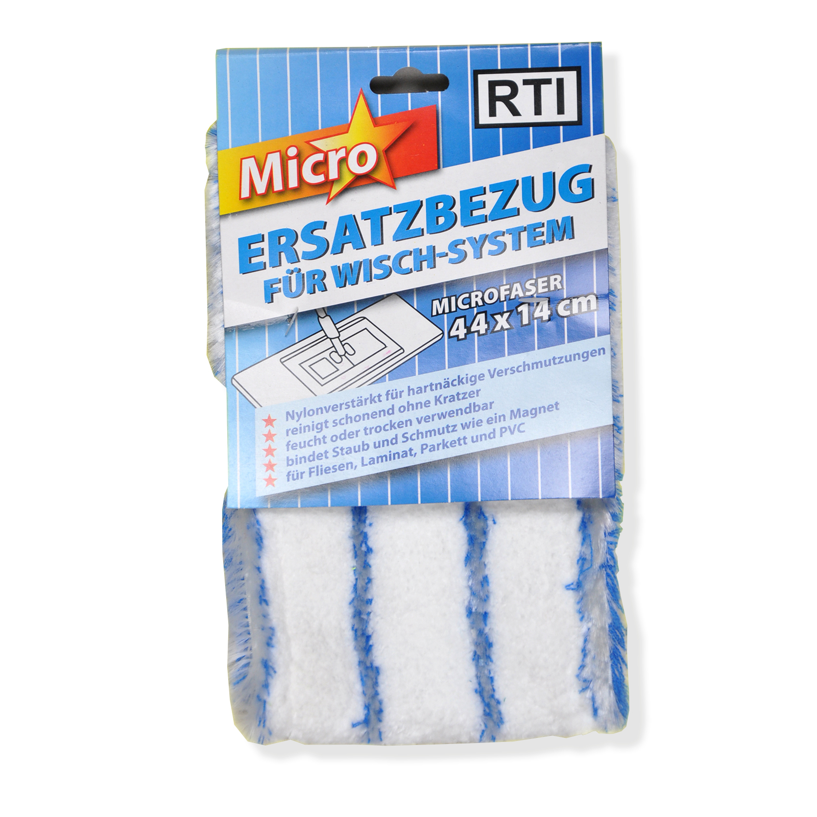 Wischsystem-Ersatzbezug - blau-weiß - Microfaser