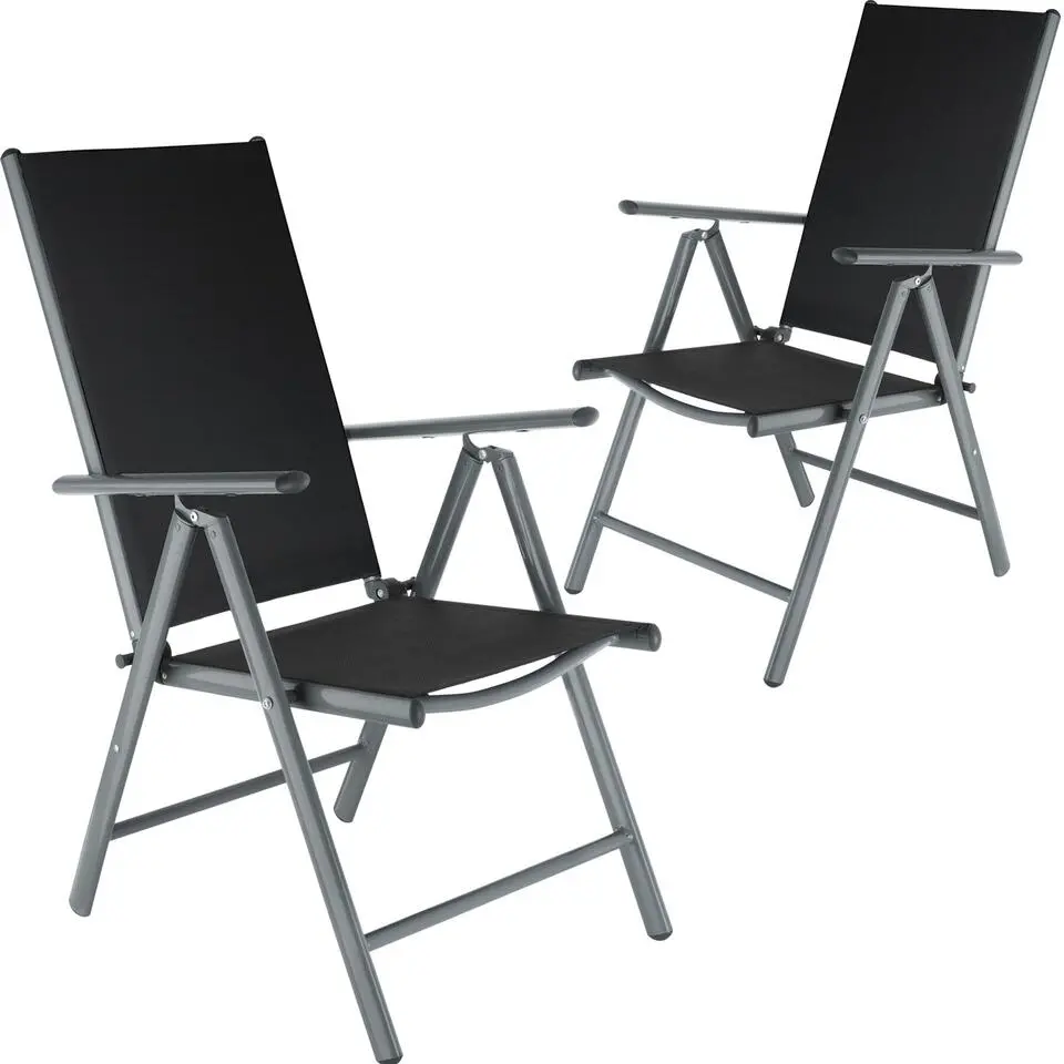 tectake Aluminium tuinstoelen inklapbaar, Antraciet