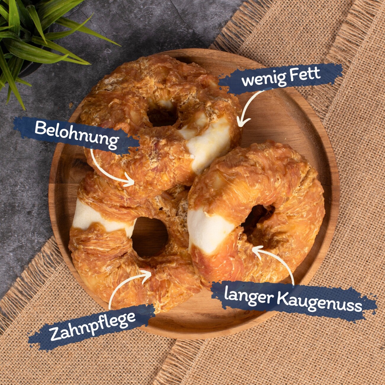 Lyra Pet Kauringe m. Hühnerbruststreifen 1 kg