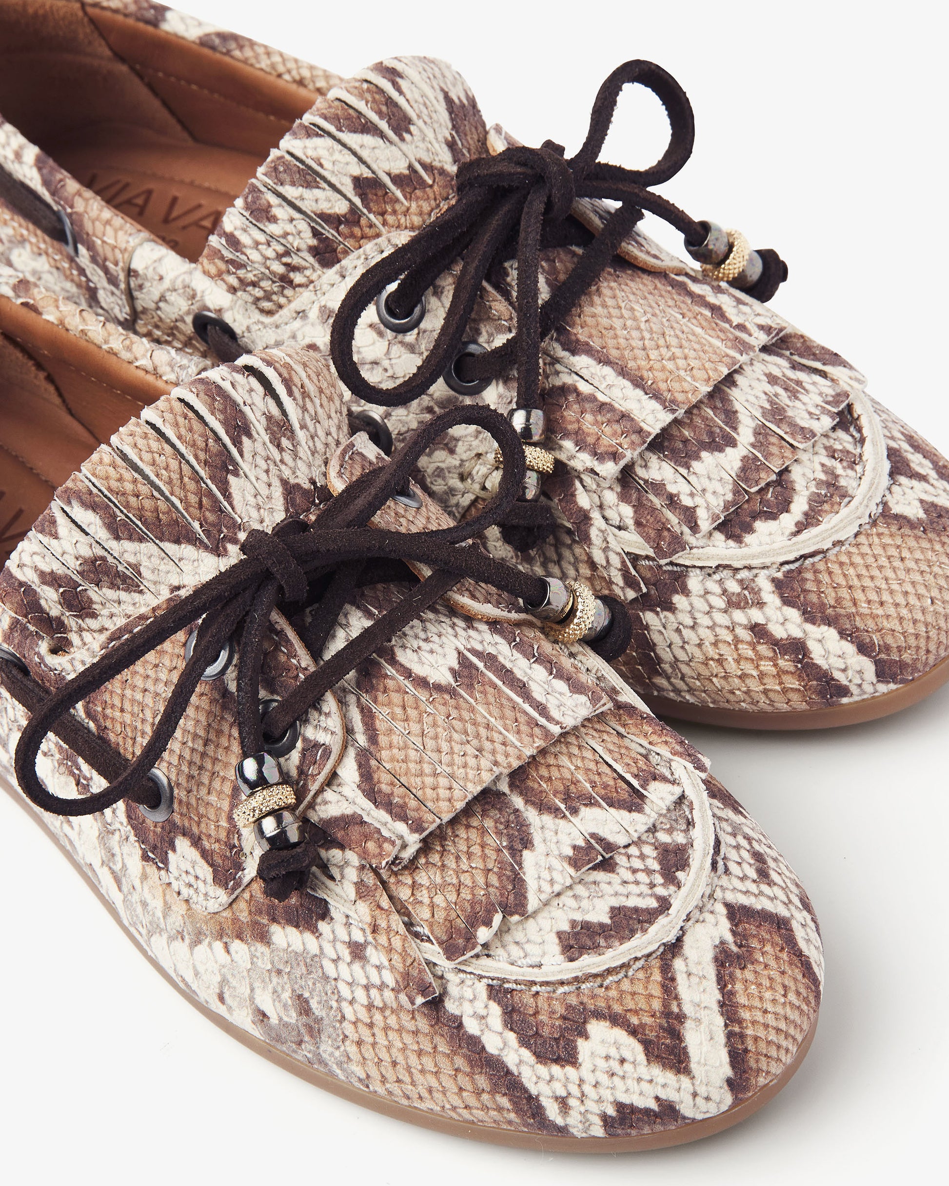 VIA VAI slangenprint dames loafers June Loua