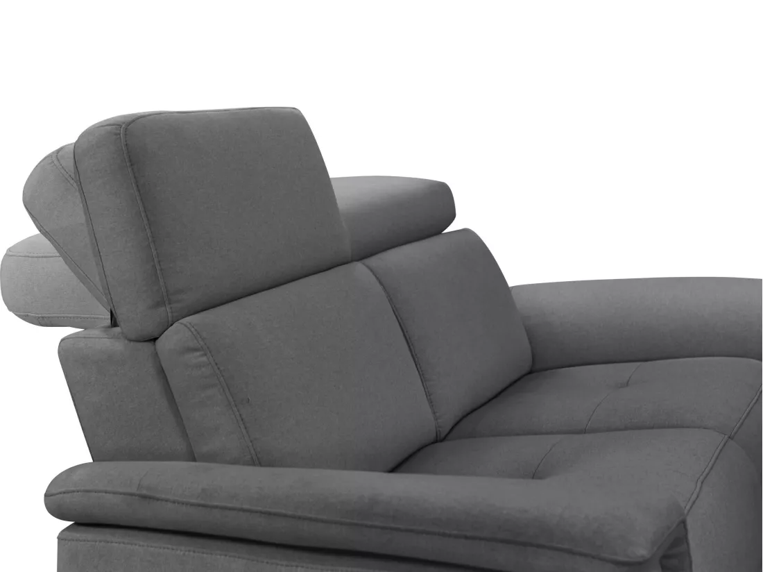 Pareli | Canapé 2 places avec fonction manuel en tissu anthracite