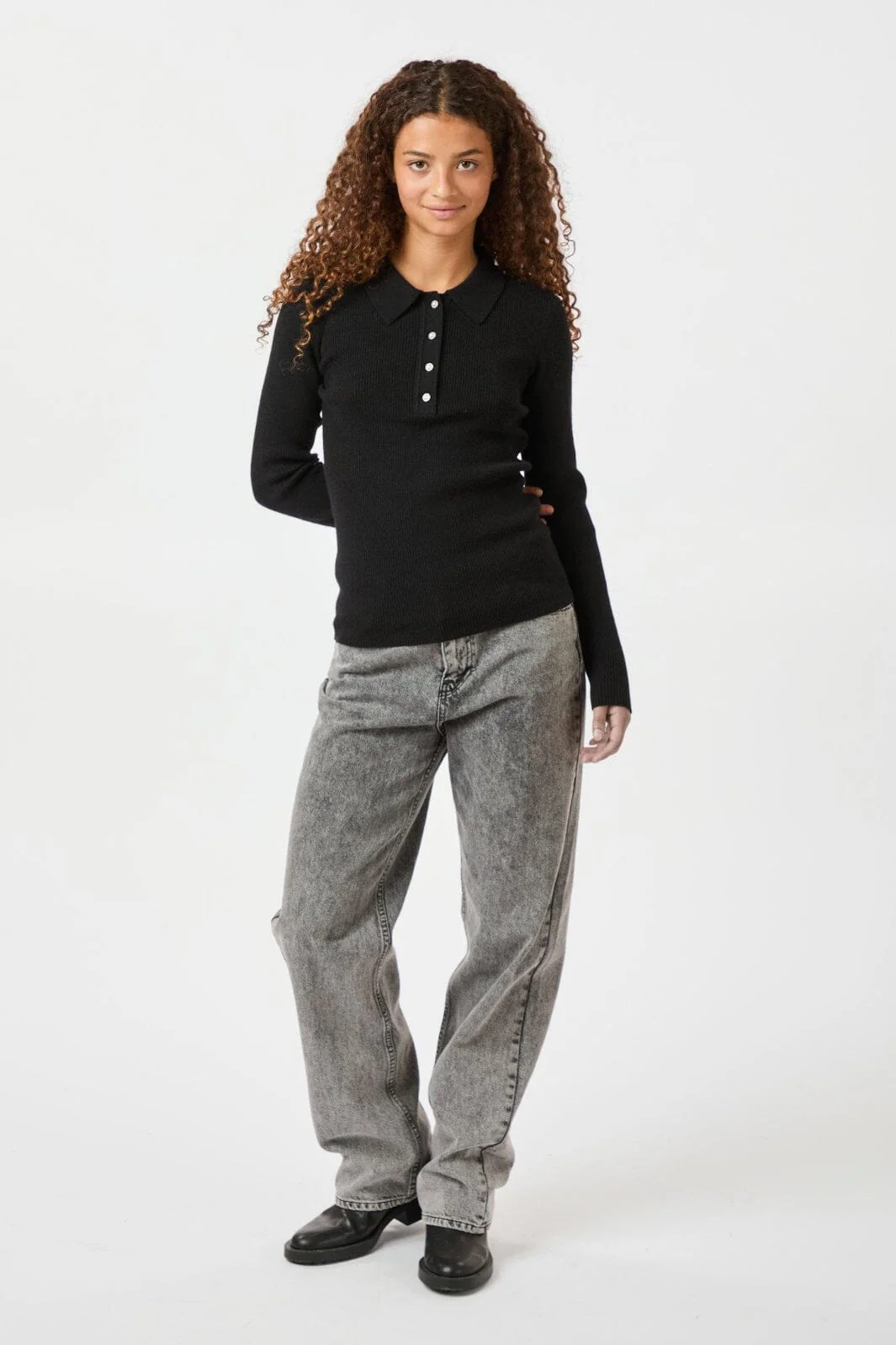 Neo Noir Panama Knit Blouse 164017
