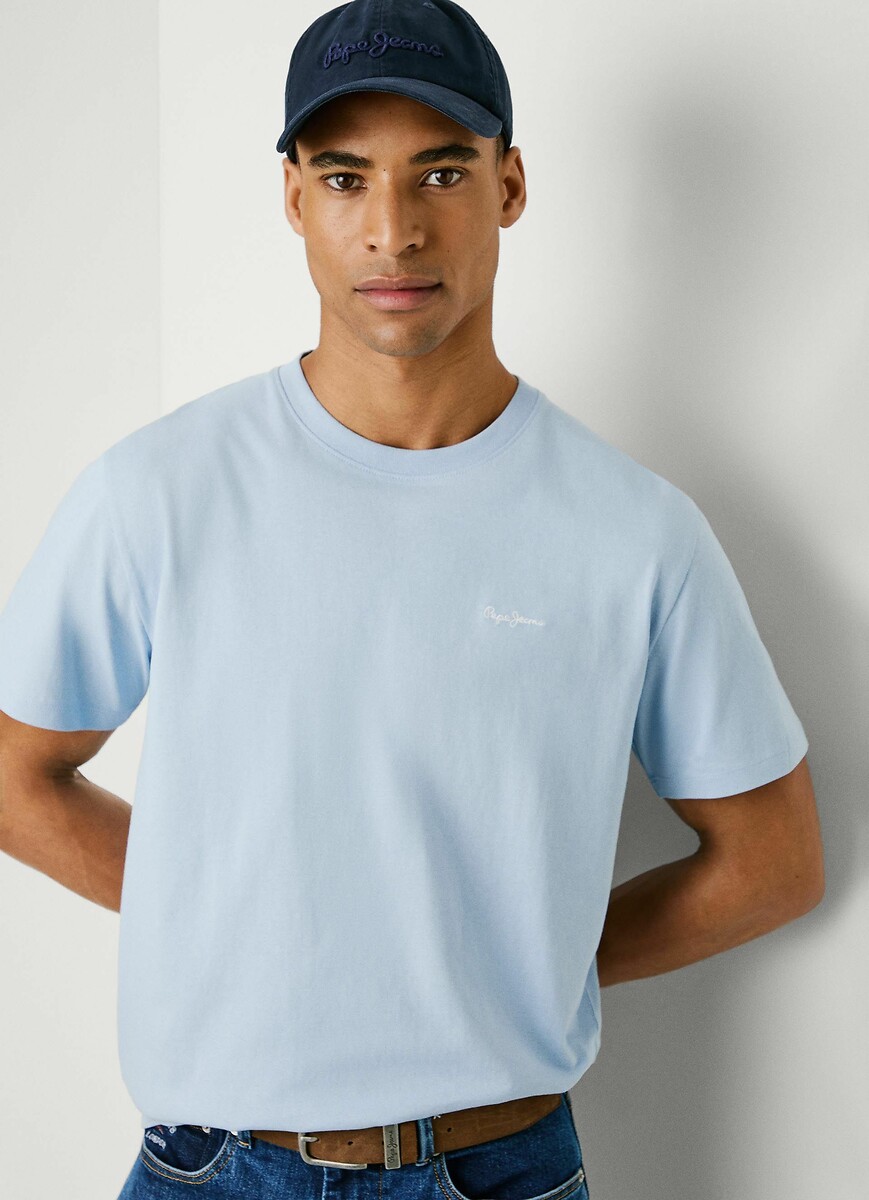 PEPE JEANS<br>Camiseta com gola redonda e logotipo bordado