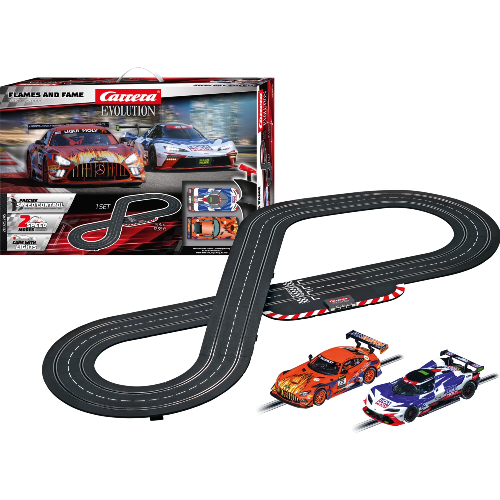 Carrera Rennbahn EVOLUTION Flames and Fame