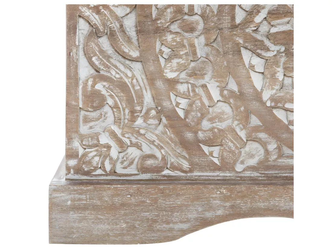 Coffre de rangement en Bois de Manguier Sculpté