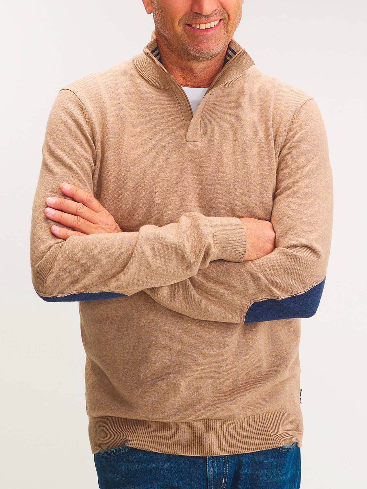 Pull Homme Col Camionneur Beige