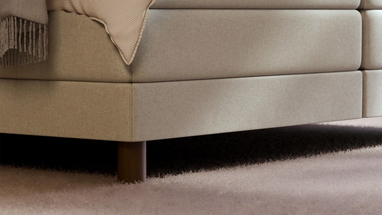 Elektrische boxspring Ridge - Wool look natural